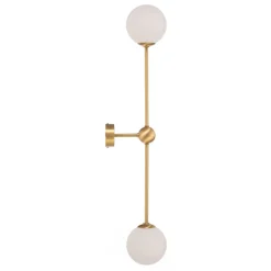 Væglamper ^ ALDEX Væglampe Alison, 2 lyskilder, messing/hvid, 89 cm