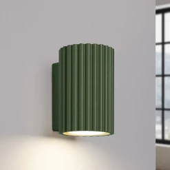 SOLLUX LIGHTING Væglamper|Væglamper > Væglampe ALORA, højde 10 cm, olivengrøn, metal, 1 x GU10