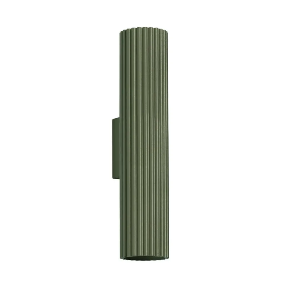 SOLLUX LIGHTING Gang|Væglamper > Væglampe ALORA, højde 30 cm, olivengrøn, metal, 2 x GU10