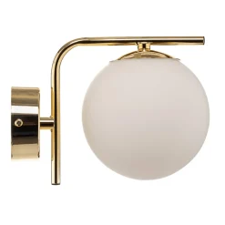 Domiluce Gang|Pendellamper > Væglampe Aurora, guldfarvet, glas, 17 cm høj, kugle, E14