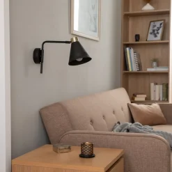Euluna Væglamper > Væglampe Avalone udhæng 34 cm sort/messing