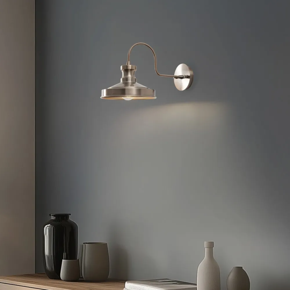 Opviq Gang|Væglamper > Væglampe Berceste, guld, metal, højde 23 cm, E27