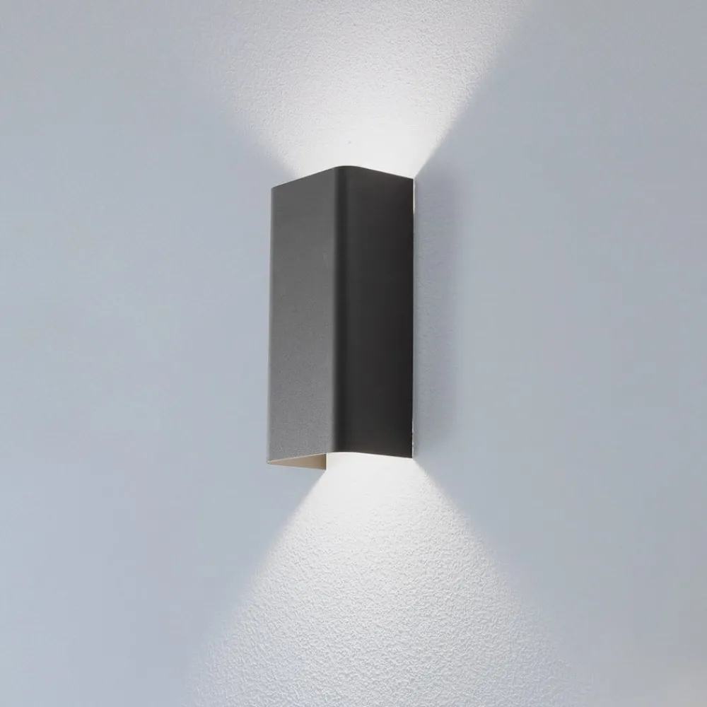 Væglamper ^ Nowodvorski Lighting Væglampe Bergen, mørkegrå, metal, 23 cm høj, GU10