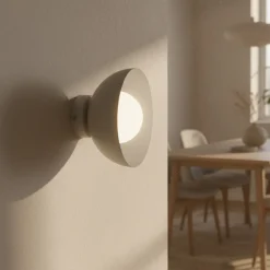 EMIBIG LIGHTING Væglamper|Væglamper > Væglampe Bibi K1, beige, stål/glas, Ø 18 cm