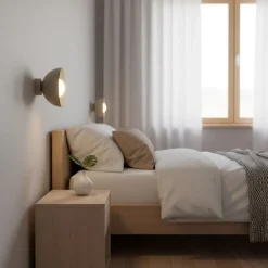 EMIBIG LIGHTING Væglamper|Væglamper > Væglampe Bibi K1, beige, stål/glas, Ø 18 cm