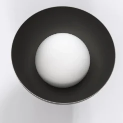 EMIBIG LIGHTING Væglamper|Væglamper > Væglampe Bibi K1, sort, stål/glas, Ø 18 cm