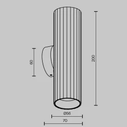 Væglamper|Væglamper ^ Maytoni Væglampe Calipso, sort, højde 20 cm metal 2xGU10 op/ned