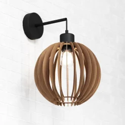 MCJ Bæredygtige Lamper > Væglampe Clay, Ø 23 cm, birkfiner, udhæng, E27
