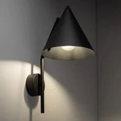 Væglamper|Væglamper ^ TK Lighting Væglampe Cono, 1 lyskilde, sort, E27