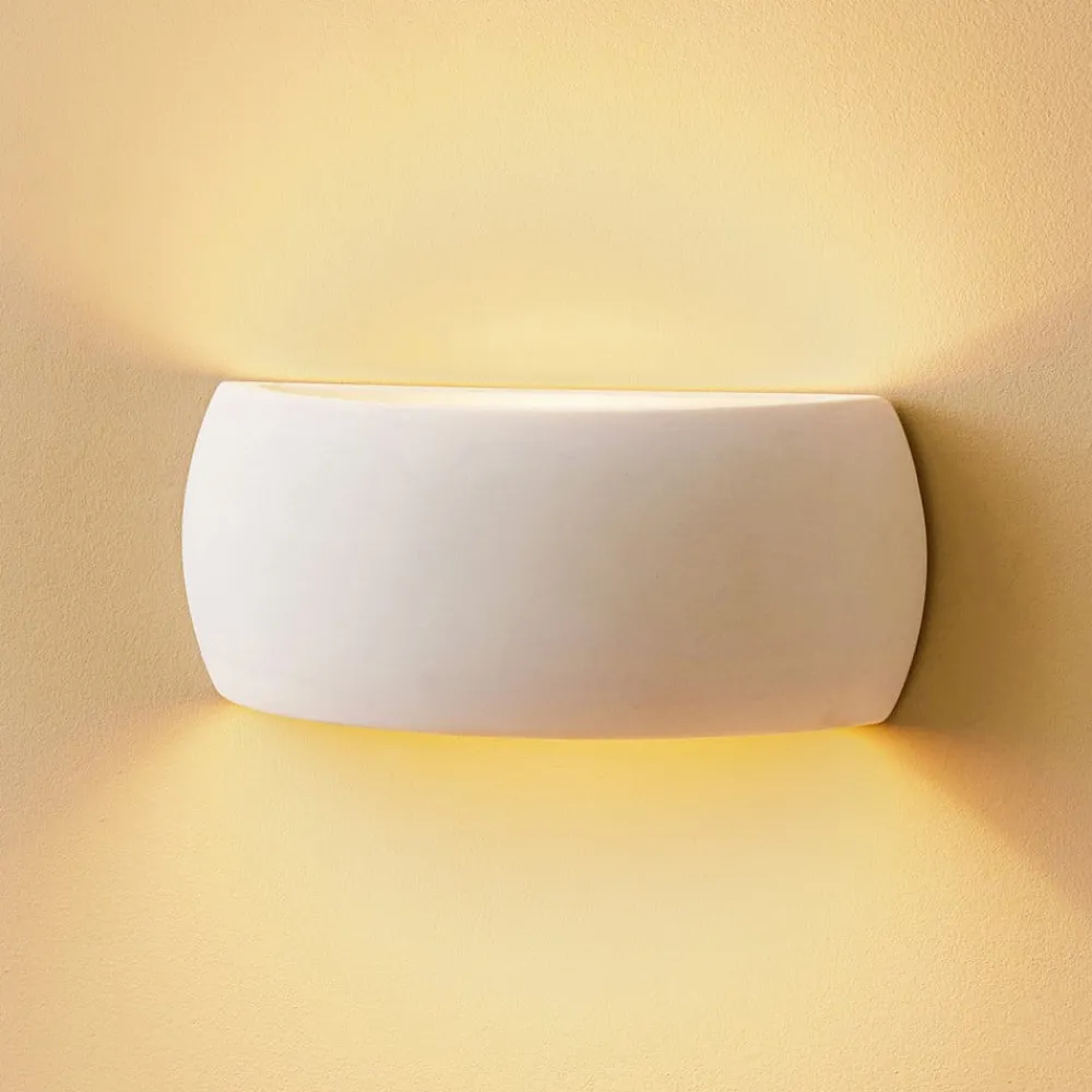 SOLLUX LIGHTING Væglamper|Væglamper > Væglampe Curve op/ned i hvid keramik