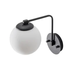 Opviq Væglamper|Væglamper > Væglampe Daisy, sort, glas, højde 22 cm, E27