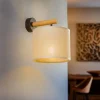 Væglamper ^ TK Lighting Væglampe Deva Nature, tekstil, træ
