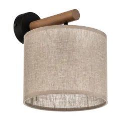 Væglamper ^ TK Lighting Væglampe Deva Nature, tekstil, træ
