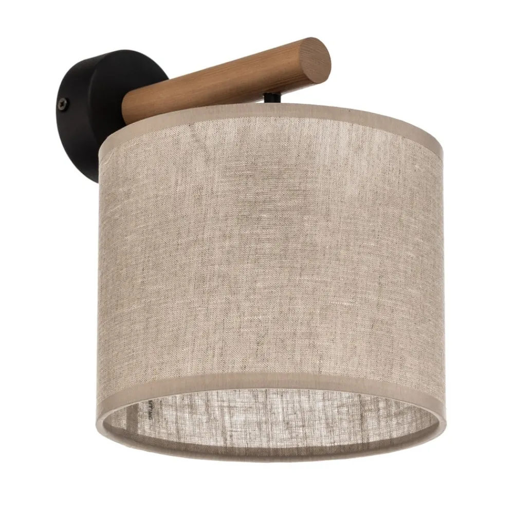 Væglamper ^ TK Lighting Væglampe Deva Nature, tekstil, træ
