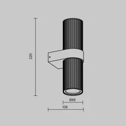 Væglamper ^ Maytoni Væglampe DYNAMICS, guldfarvet, højde 23 cm, metal op/ned