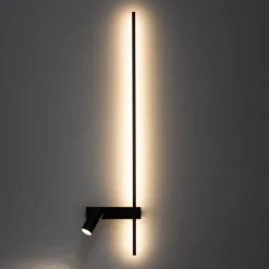 Nowodvorski Lighting Gang|Pendellamper > Væglampe EASY RIGHT, sort Bredde 80 cm Metal GU10 + LED