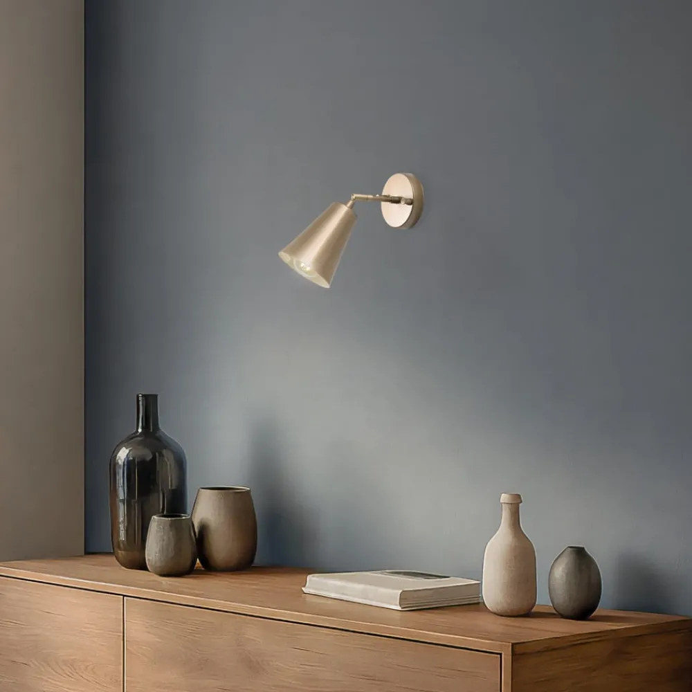 Opviq Gang|Pendellamper > Væglampe Evander, guld, metal, højde 21 cm, E27