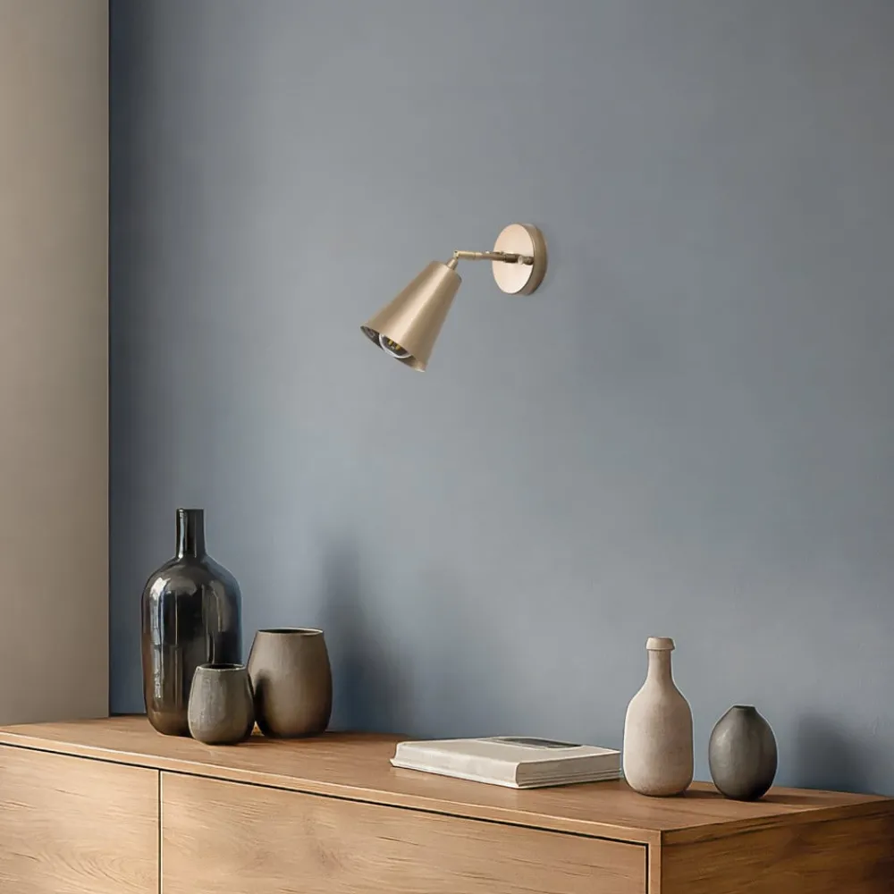 Opviq Gang|Pendellamper > Væglampe Evander, guld, metal, højde 21 cm, E27