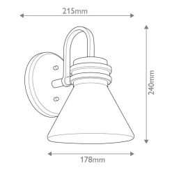 KICHLER Væg- Og Spejllamper > Væglampe Farum 1, bronzefarvet, stål, glas, G9
