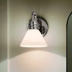 Væg- Og Spejllamper ^ KICHLER Væglampe Farum 1, kromfarvet, stål, glas, G9