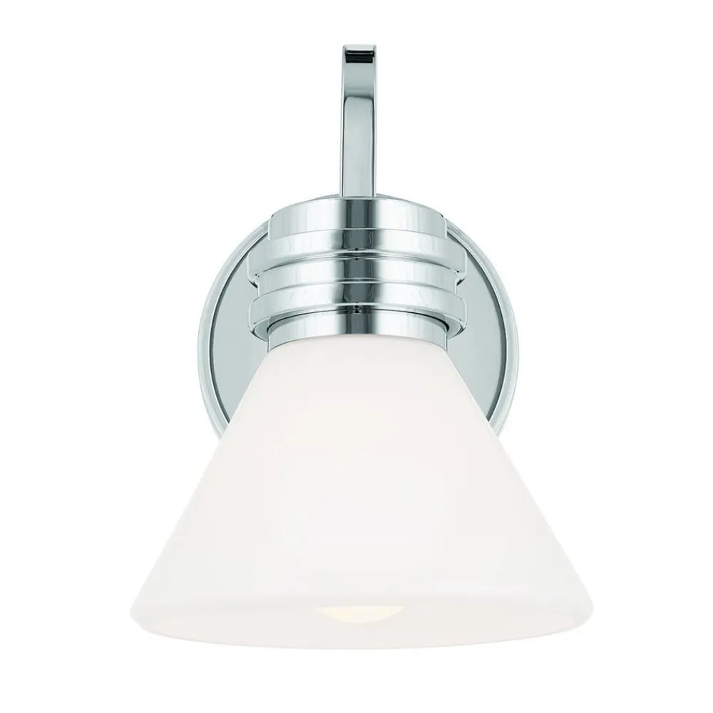 Væg- Og Spejllamper ^ KICHLER Væglampe Farum 1, kromfarvet, stål, glas, G9
