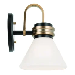 Væg- Og Spejllamper ^ KICHLER Væglampe Farum 1, sort/bronzefarvet, stål, glas, G9