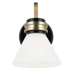 Væg- Og Spejllamper ^ KICHLER Væglampe Farum 1, sort/bronzefarvet, stål, glas, G9
