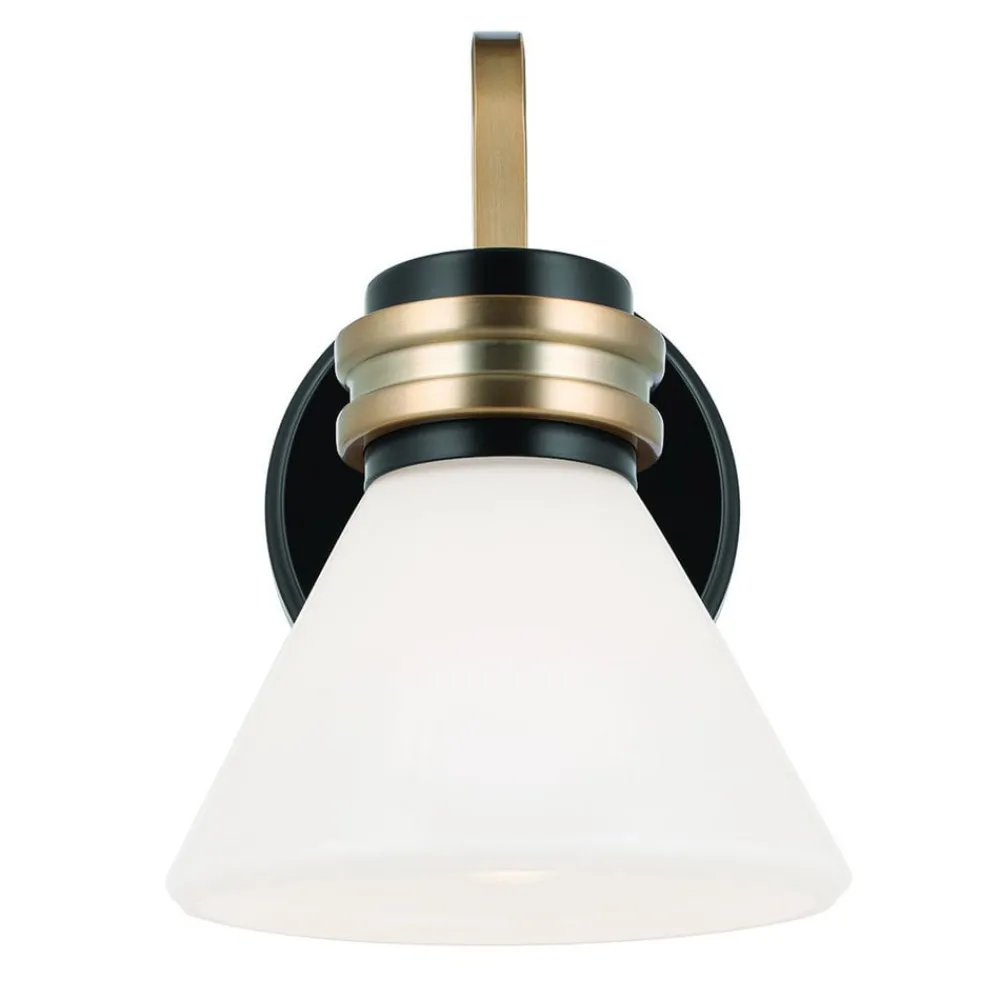 Væg- Og Spejllamper ^ KICHLER Væglampe Farum 1, sort/bronzefarvet, stål, glas, G9