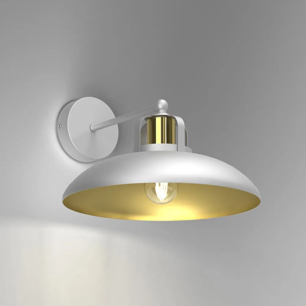Eko-Light Væglamper > Væglampe Felix, hvid/guld