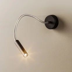 Væglamper|Væglamper ^ SOLLUX LIGHTING Væglampe Flexa med fleksibel arm, sort