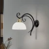Luminex Væglamper > Væglampe Flora, en glasskærm, sort/messing
