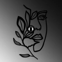 Opviq Gang|Væglamper > Væglampe Flower Faced, sort, metal, 54 x 34 cm, stik
