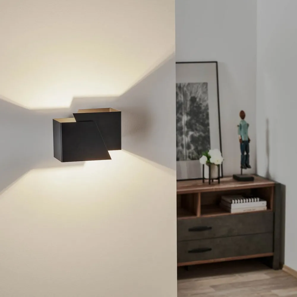 EMIBIG LIGHTING Væglamper > Væglampe Frost i kantet form, sort