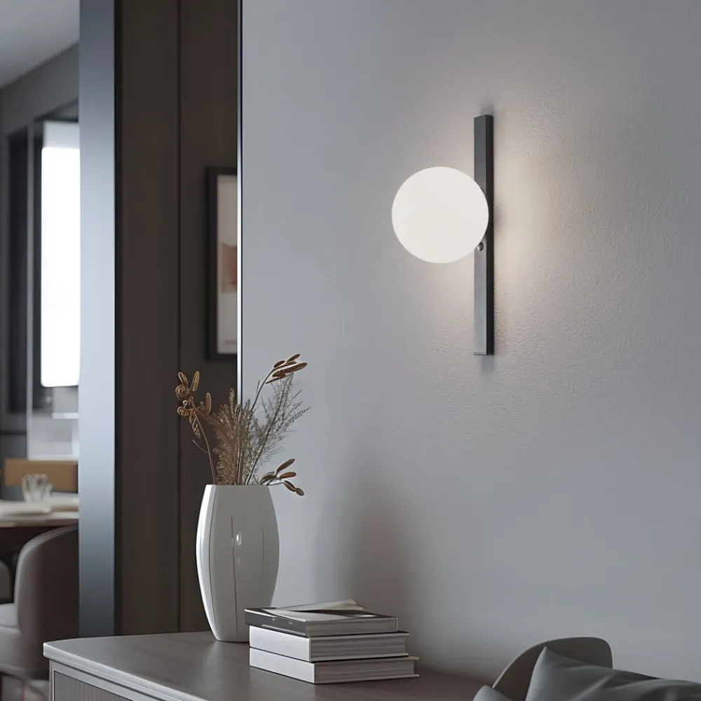 ALDEX Væglamper > Væglampe Garda, sort, metal, glas, 1 lyskilde