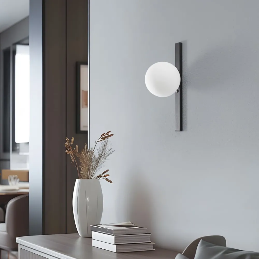 ALDEX Væglamper > Væglampe Garda, sort, metal, glas, 1 lyskilde