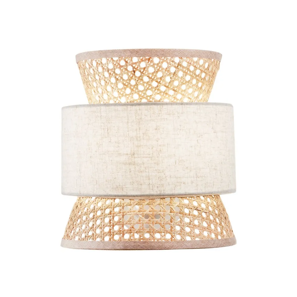 Luce Ambiente Design Væglamper > Væglampe Gazebo, natur/beige, bredde 24 cm, rattan/stof
