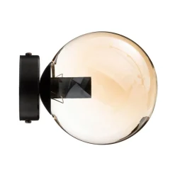 EMIBIG LIGHTING Væglamper|Væglamper > Væglampe Glassy, sort, ravfarvet, glas, E14, Ø 14 cm