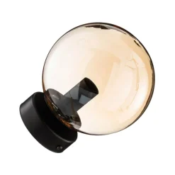 EMIBIG LIGHTING Væglamper|Væglamper > Væglampe Glassy, sort, ravfarvet, glas, E14, Ø 14 cm