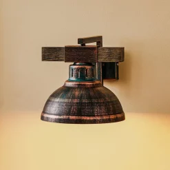 Væglamper|Væglamper ^ Luminex Væglampe Hakon, rustbrun/naturtræ
