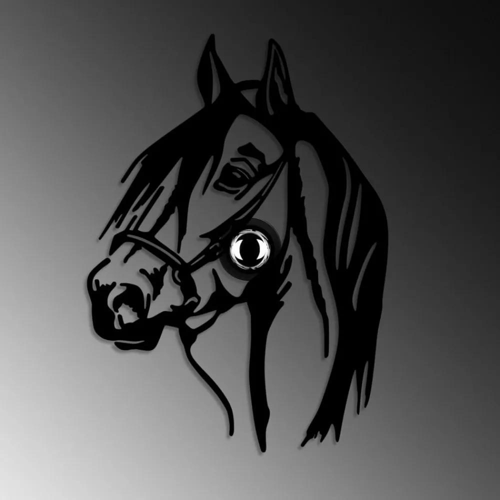 Væglamper ^ Opviq Væglampe Horse, sort, metal, 57 x 41 cm, stikledning