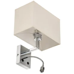 Nowodvorski Lighting Væglamper > Væglampe Hotel LED, hvid, tekstil, 2 lyskilder, LED-læselampe