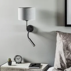 Nowodvorski Lighting Væglamper|Væglamper > Væglampe Hotel Plus med læselampe, grå