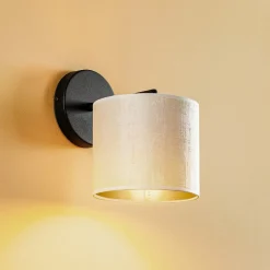 EMIBIG LIGHTING Væglamper > Væglampe Jari stofskærm, hvid-guld