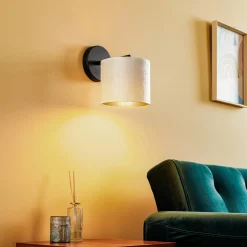 EMIBIG LIGHTING Væglamper > Væglampe Jari stofskærm, hvid-guld