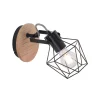 JUST LIGHT. GmbH Væglamper > Væglampe Jaro justerbar sort/træ 1-lys