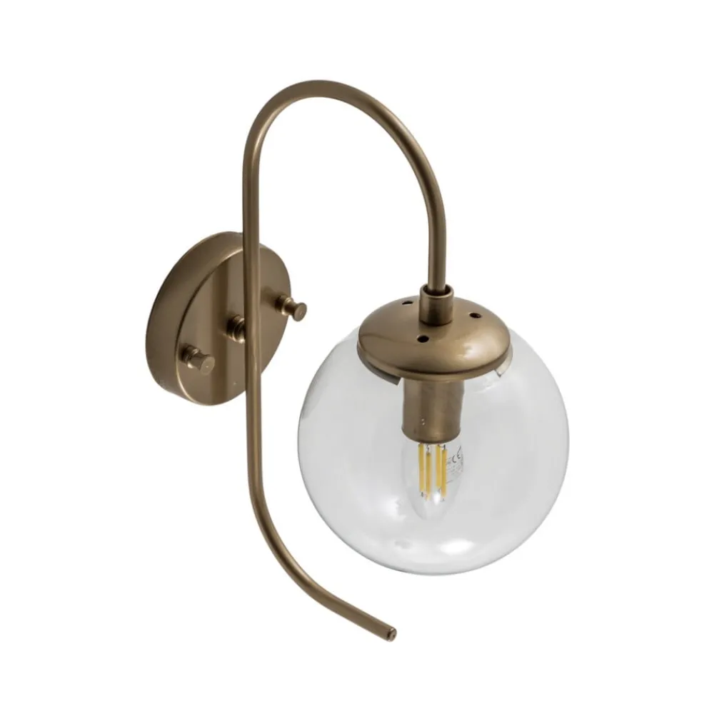 Gang|Pendellamper ^ Opviq Væglampe Jewel, guldfarvet, glas, højde 36 cm, E14