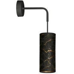Væglamper ^ EMIBIG LIGHTING Væglampe Joni, tekstil, 1 lyskilde sort marmoreret