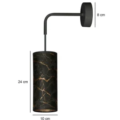 Væglamper ^ EMIBIG LIGHTING Væglampe Joni, tekstil, 1 lyskilde sort marmoreret
