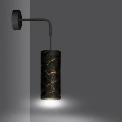 Væglamper ^ EMIBIG LIGHTING Væglampe Joni, tekstil, 1 lyskilde sort marmoreret