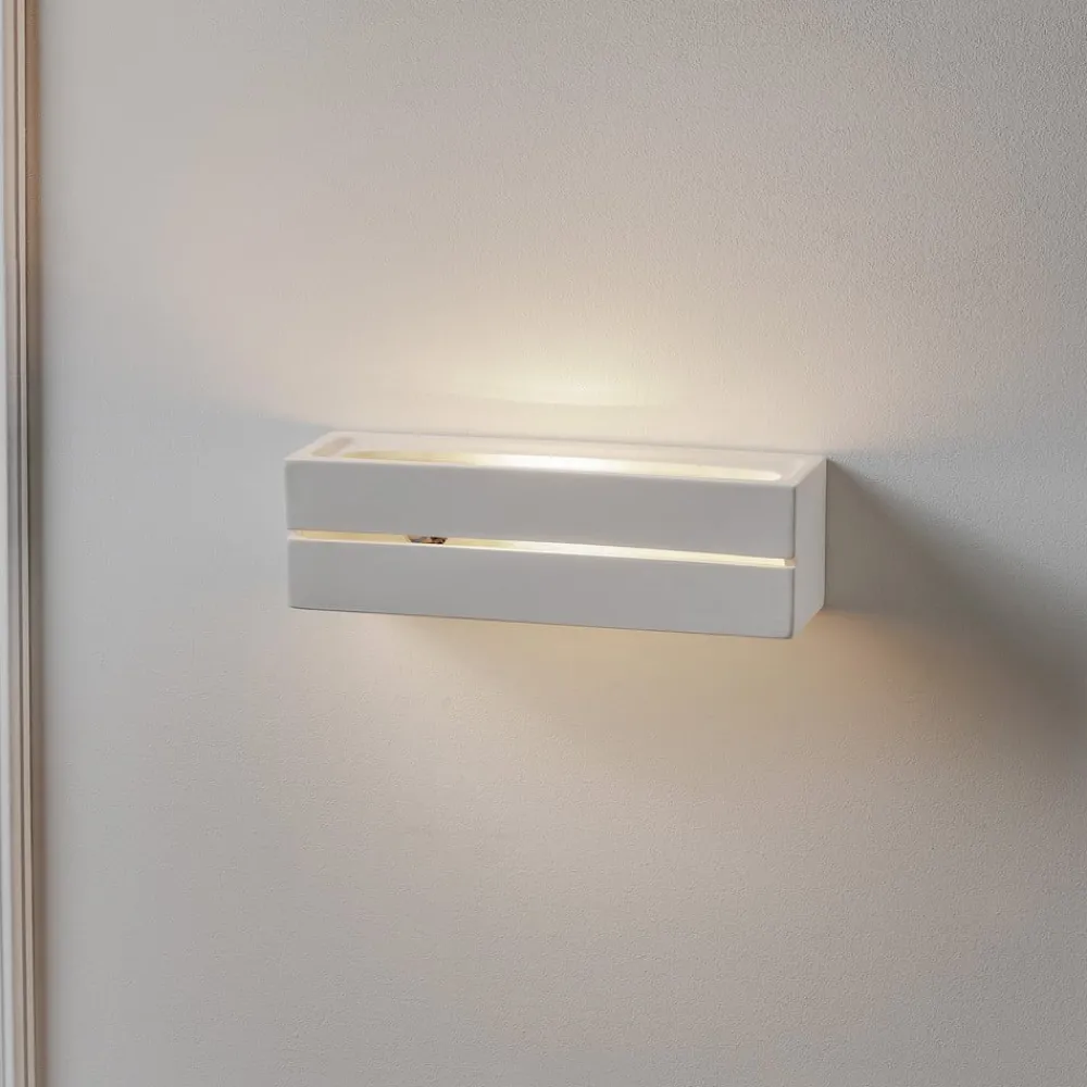 SOLLUX LIGHTING Væglamper > Væglampe Keramik Top, hvid, 32 x 9 cm